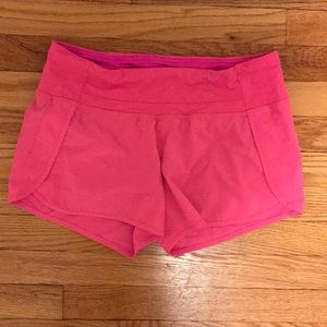 Bright pink Lululemon shorts